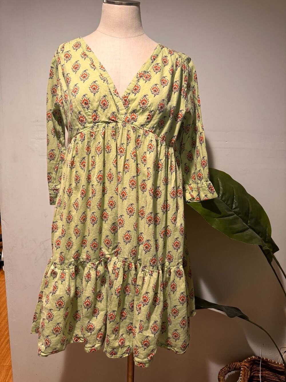 Roller Rabbit Odette Floral Tiered Mini Dress Sz S